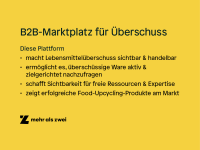 B2B-Marktplatz für Überschuss: Wir suchen produzierende Lebensmittelbetriebe für einen Austausch